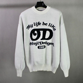 仰泳商店 ORENJIDORAGON字母提花套头针织重磅毛衣vintage古着