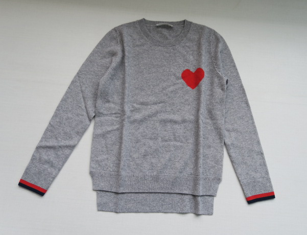 外贸女款百搭保暖纯山羊绒圆领灰色套头长袖毛衣针织衫