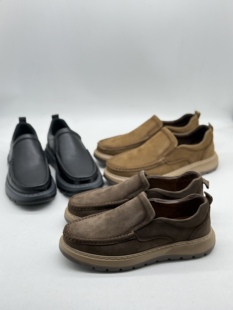 26年新款三色 超轻 里外全皮 舒适回弹好 一脚蹬正 品男鞋德芙琳