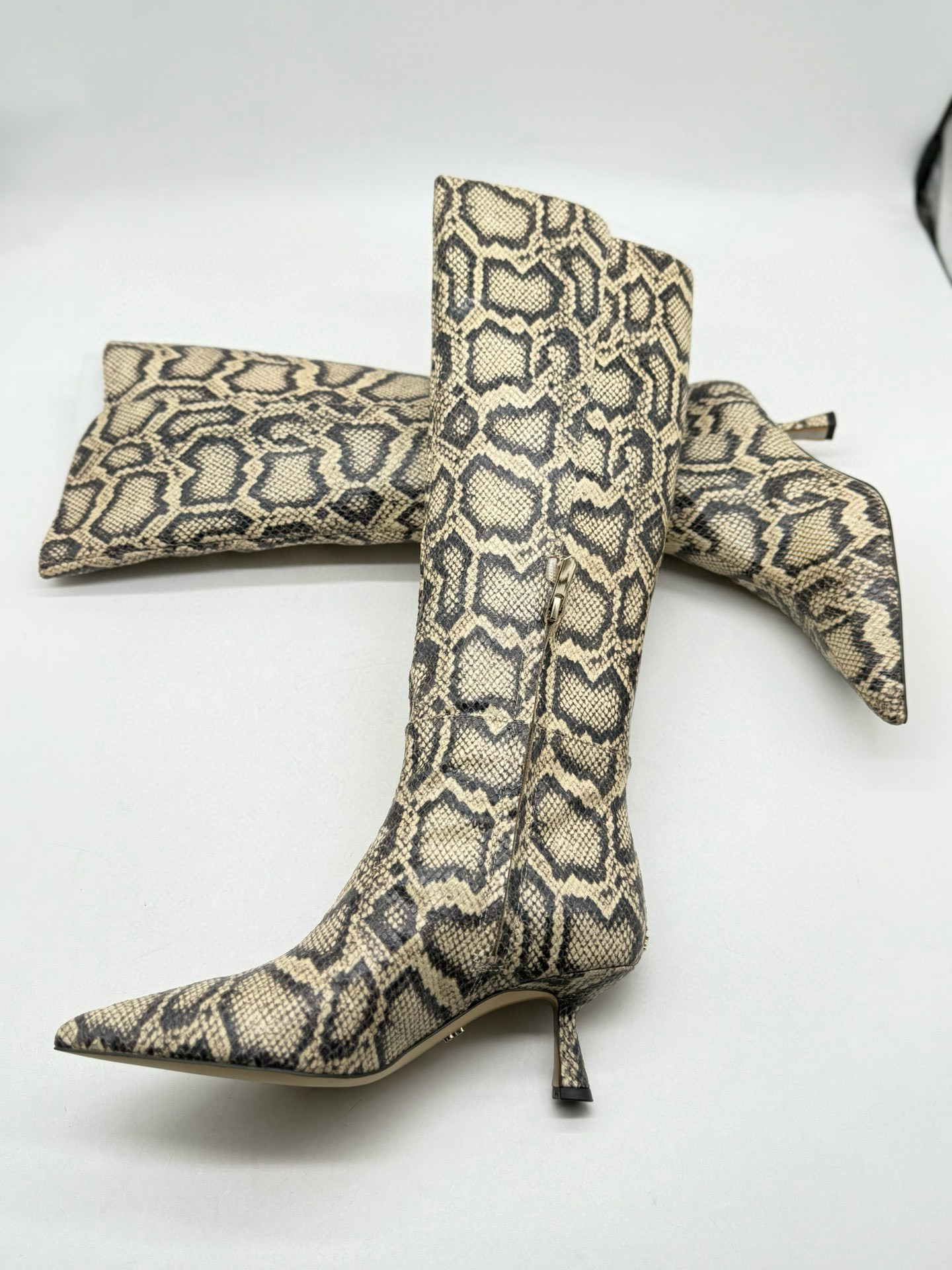 原单孤品36 新品 蛇纹 小众时尚 简约秀气 修腿 中跟长靴 女靴 S,女鞋,时装靴,淘宝优惠券,粉丝福利购,淘宝优惠卷