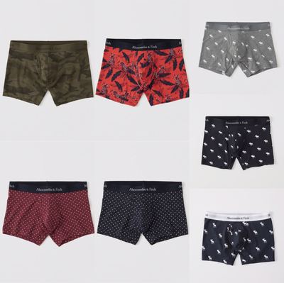 美国男士迷彩纯棉修身平角裤