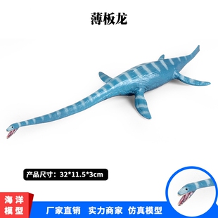 儿童恐龙玩具薄板龙模型实心塑胶薄片龙仿真海洋动物男孩生日礼物