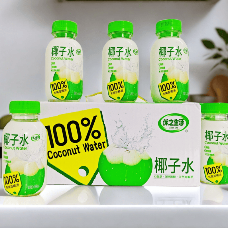 优之生活椰子水246ml*8瓶/箱生榨椰子水饮料东南亚椰源100%椰子水-封面