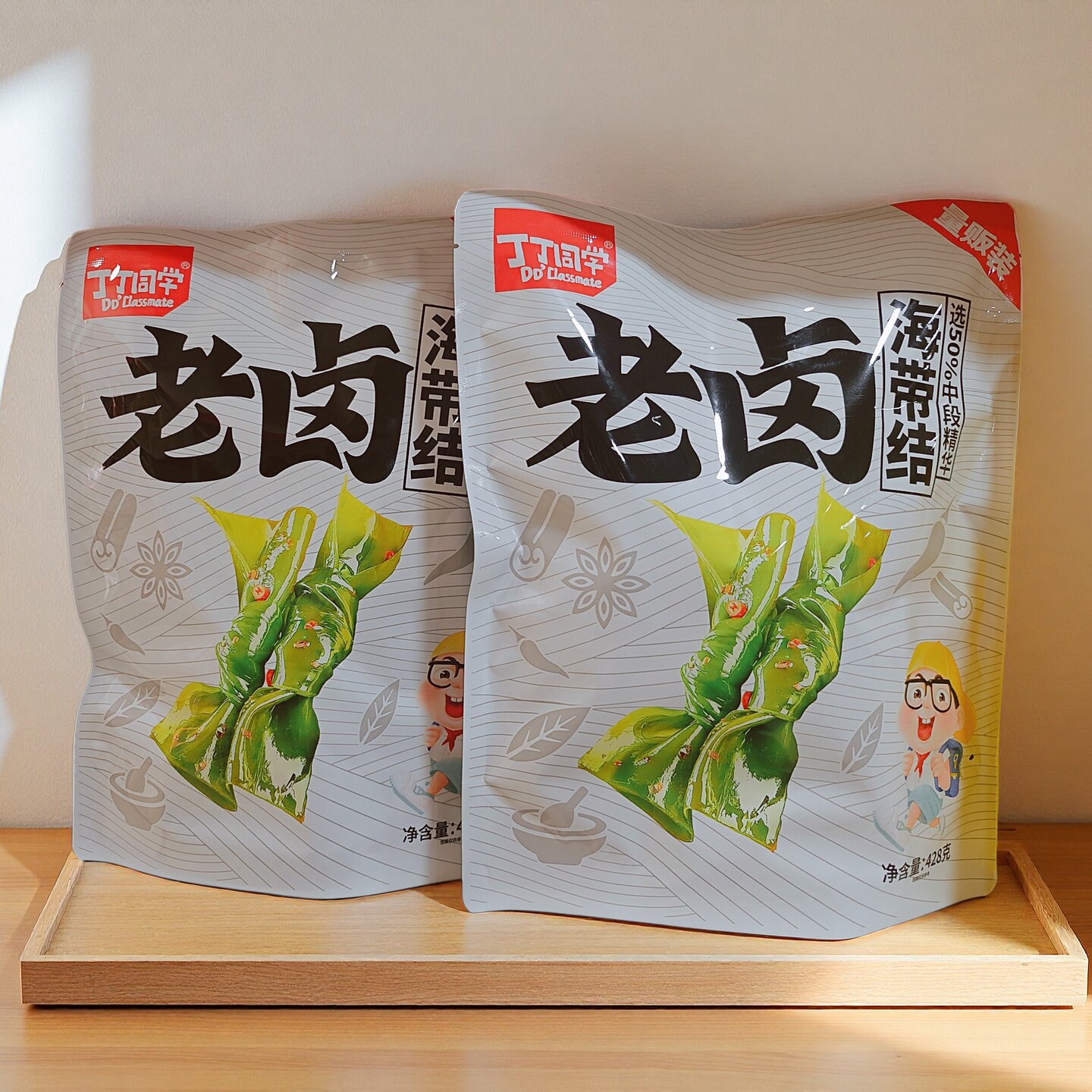 丁丁同学老卤海带结428g袋开袋即食海带零食小吃休闲解馋网红零食