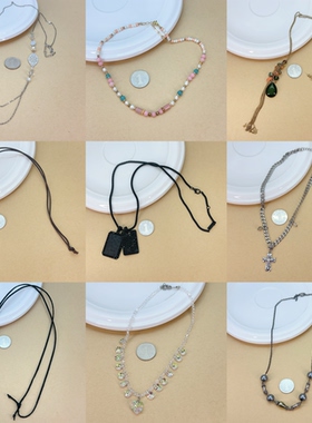 孤品欧美老货出口复古中古Vintage十字架黑色项链默认微瑕