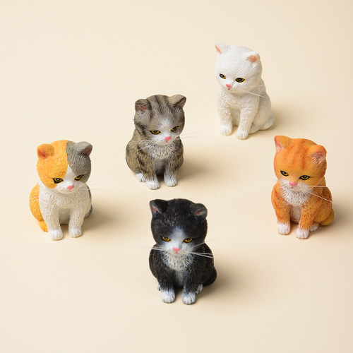 创意仿真萌猫桌面汽车mini摆件生日蛋糕卡通可爱猫咪车载树脂装饰