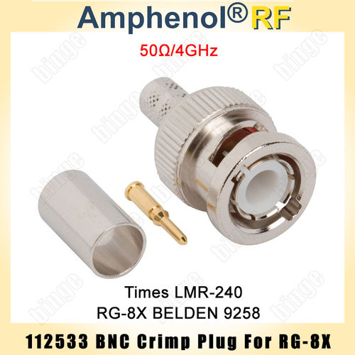 Amphenol 112533 RG8X-50欧BNC三件套 BELDEN 9258 TIMES LMR-240