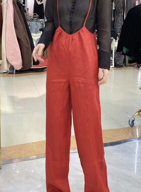 欧洲站2026夏季新款休闲宽松亚麻背带裤长裤女