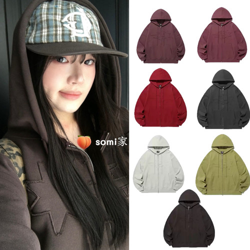 somi家韩国niceghostclub NGC流星拉链卫衣尹净汉 申留真同款25FW