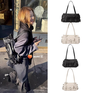 somi家 韩国直邮 deinet 26春款 铆钉腰带元素 多口袋皮包腋下包