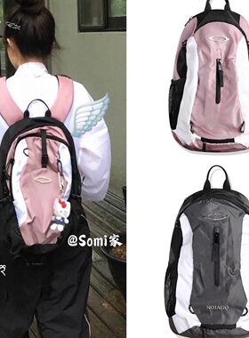 somi家 韩国直邮noiago撞色拼接机能百搭双肩包minji同款 ins韩风