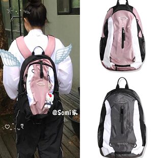 somi家 韩国直邮noiago撞色拼接机能百搭双肩包minji同款 ins韩风