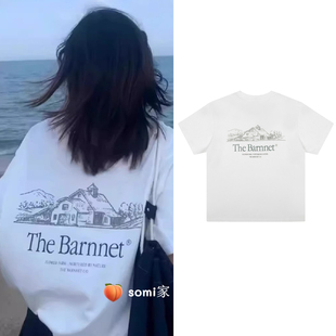 somi家直邮~ the barnnet夏季韩国八奶印花情侣款短袖T恤上衣