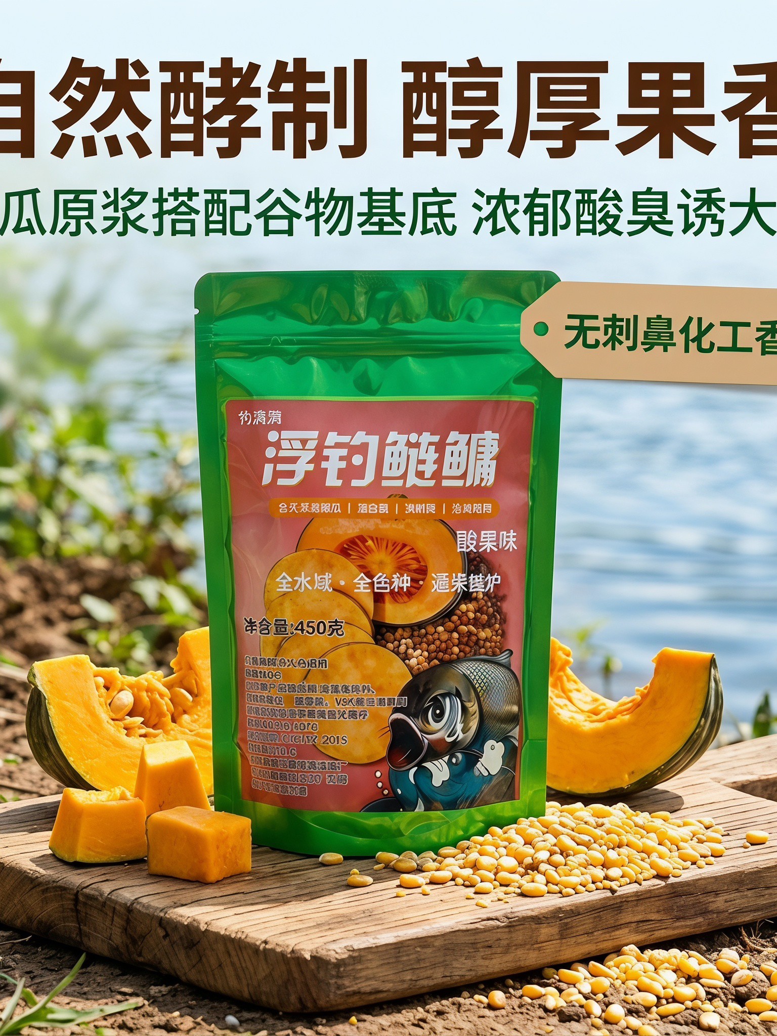 浮钓鲢鳙饵料专用野钓水库黑坑通杀酸臭发酵玉米小麦打窝料正品