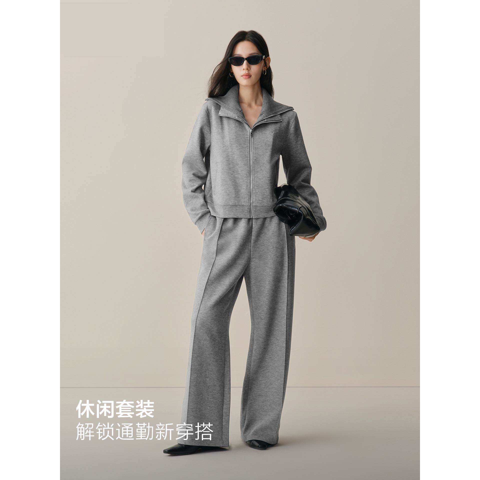 商场同款2025冬季新款女装运动假两件拼接卫衣外套长裤A1GBF4325