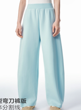 商场同款26春新款女海盐薄荷蓝色截短式卫衣外套香蕉裤A1GBG1141