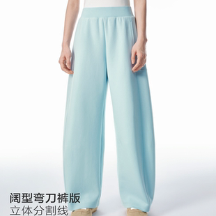 商场同款26春新款女海盐薄荷蓝色截短式卫衣外套香蕉裤A1GBG1141