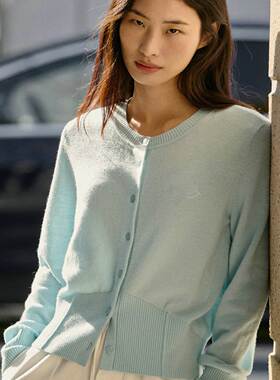 商场同款2026春新款高级感圆领针织毛衣时尚百搭线开衫A1EDG1128