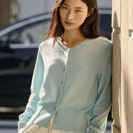 商场同款2026春新款高级感圆领针织毛衣时尚百搭线开衫A1EDG1128