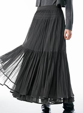 商场同款26春装款女双层网纱半身裙中长裙轻盈飘逸半裙A1GFG1239