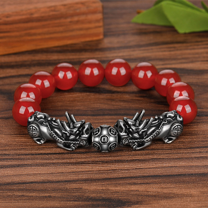 天然红玛瑙男士貔貅手链