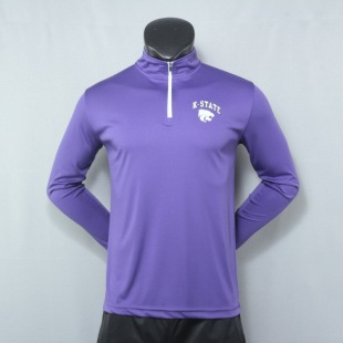 微瑕福利 原旦外矛官方出品男款堪萨斯野猫队立领半拉链长袖T恤