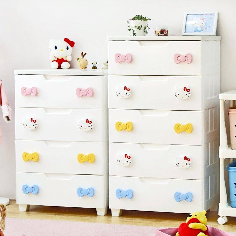 爱丽思HelloKitty儿童抽屉式收纳柜塑料整理柜宝宝五斗衣柜爱丽丝