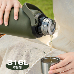 316L不锈钢保温杯儿童学生便携保温杯大容量全钢户外水杯子1500ML