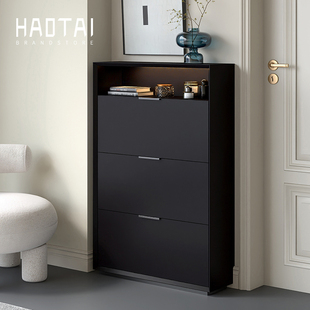 烤漆超薄鞋 翻斗玄关柜 柜源头工厂家用门口奶油风门厅入户极窄款