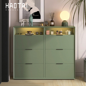 烤漆超薄鞋 柜源头工厂家用门口奶油风入户门厅极窄款 翻斗玄关柜