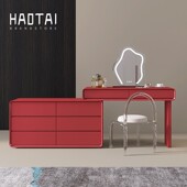 烤漆梳妆台斗柜一体现代极简伸缩简约小户型卧室高级感化妆桌书桌