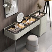 烤漆抽屉加深梳妆台斗柜一体意式 极简设计师卧室密码 锁加宽化妆桌