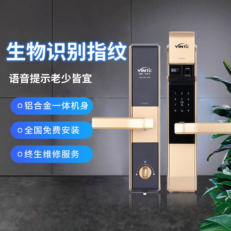 因特指纹锁家用防盗门锁安防智能锁电子密码锁进户门通用型Y5200S