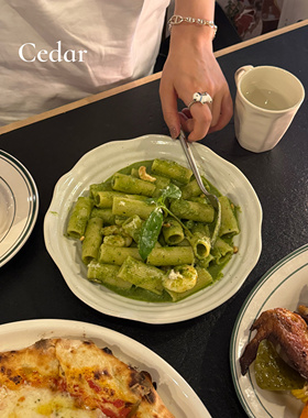 cedar 日式器外贸粉引深盘菜盘碗家用餐具西餐沙拉餐盘陶瓷盘