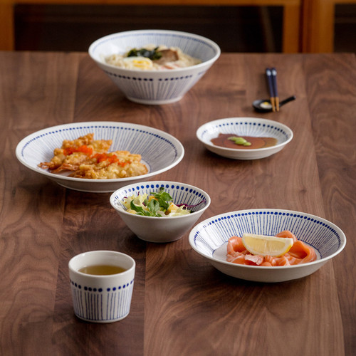 日本进口美浓烧陶瓷餐具苍十草吃饭碗日式寿司菜盘子碟钵拉面汤碗