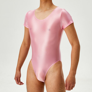 连体衣游泳衣 瑜伽紧身性感大码 塑身连体裤 男女油亮光泽丝滑三角裤