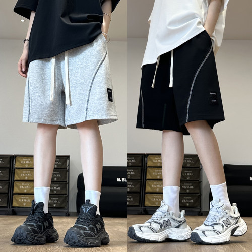 重磅针织短裤明辑线弧度踩线休闲五分裤中裤男女可穿裤子