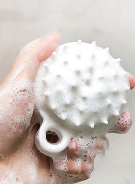 白色洗头刷头部按摩梳子抓头器硅胶洗发刷日式洗头头皮抓痒按摩器