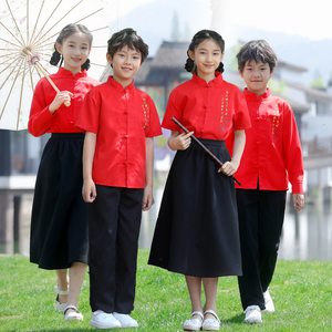 儿童演出服中国风表演服中小学生合唱服爱国朗诵运动会班服新中式