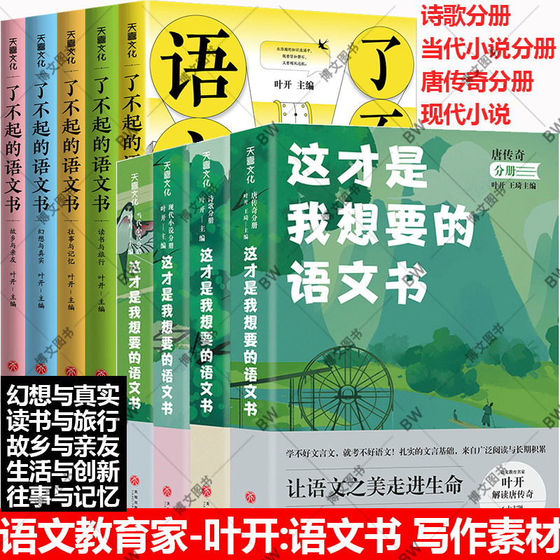 这才是我想要的语文书全4册叶开诗歌+当代小说分册+唐传奇分册+现代小说了不起的语文书中学教辅学生用书儿童写作素材辅导-封面