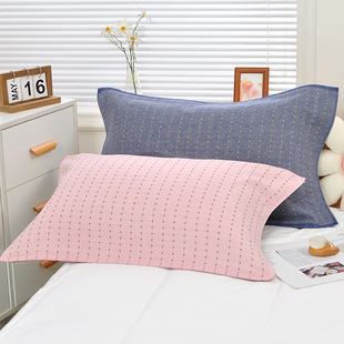 孚日枕巾 纱布款单人多色柔软吸水 不掉色 纯棉全棉耐脏成人枕巾