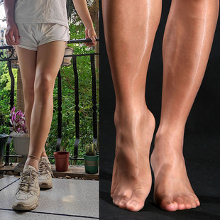 男式 袜九分裤 加档性感 油亮丝袜象鼻开口JJ套全透明连裤 男士