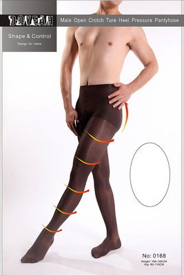 收腹提臀开裆男式连裤袜