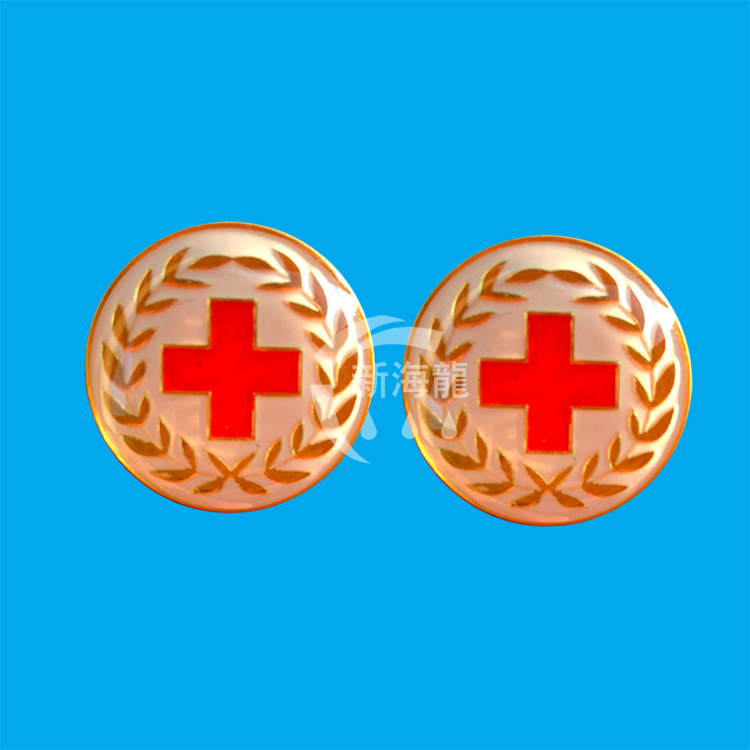 医院公益活动金属红十字会标志麦穗微章 工作志愿者胸牌徽纪念章
