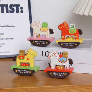 国潮马年伴手礼马上加薪桌面摆件马年吉祥物文创工艺品年会送礼