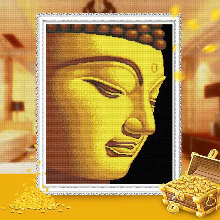 2026新款钻石画满钻金色如来佛像祖释迦摩尼贴钻画客厅钻石十字绣,居家布艺,钻石绣,淘宝优惠券,粉丝福利购,淘宝优惠卷