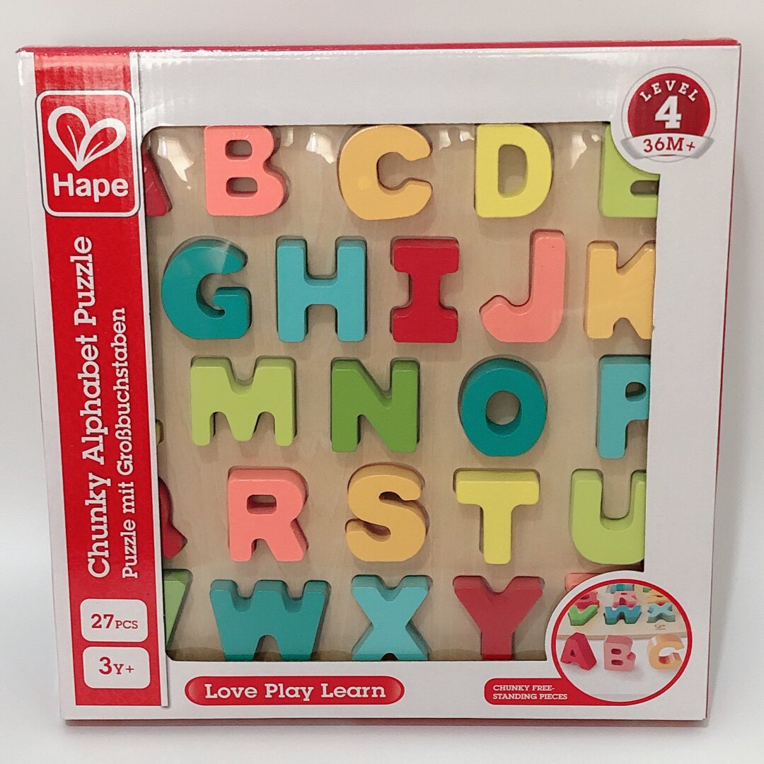 Hape 立体数字字母拼图宝宝 幼儿益智玩具儿童木制早教手抓板男女