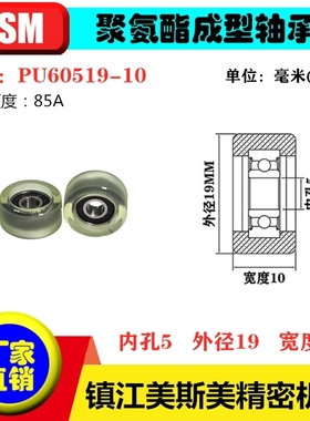 高品质美斯美包胶轴承滑轮透明聚氨酯滚轮静音耐磨MSM-PU60519-10