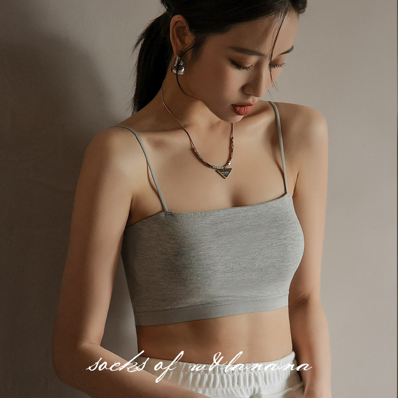 内衣女抹胸美背细吊带棉质莫代尔小胸文胸打底防走光美一片式背心