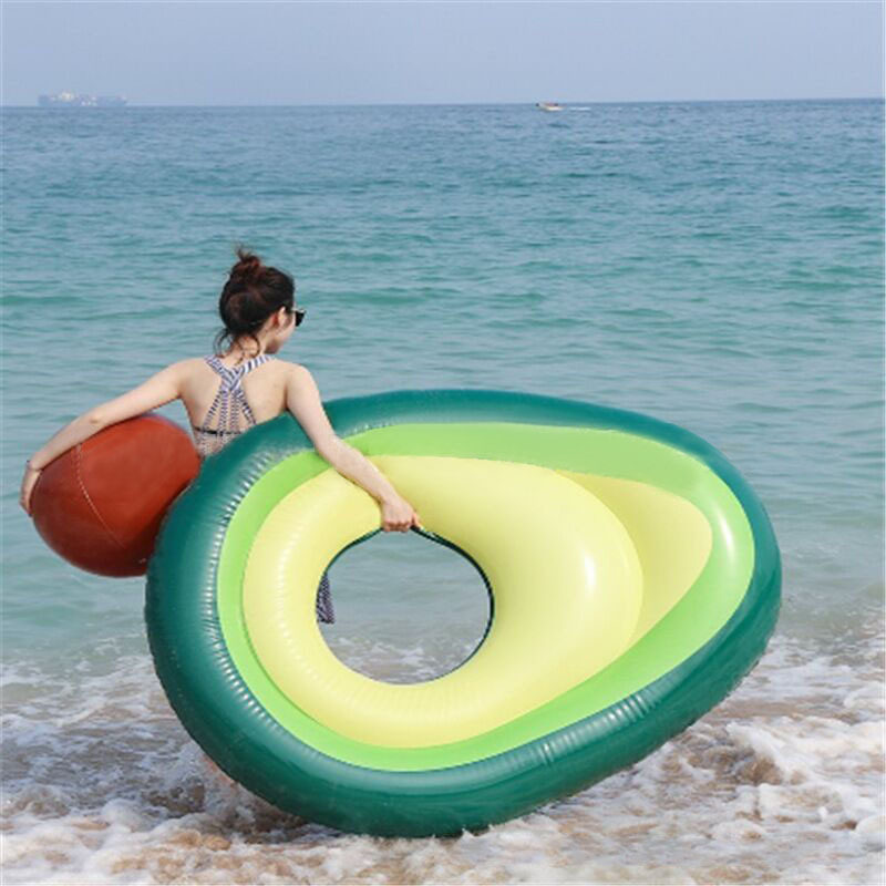 牛油果游泳圈充气浮床水果浮排欧美救生圈成人儿童水上拍照道具